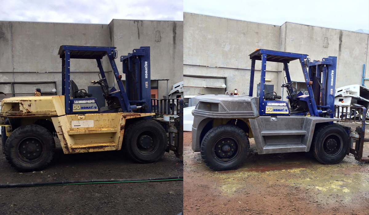Heavy equipment surface preparation