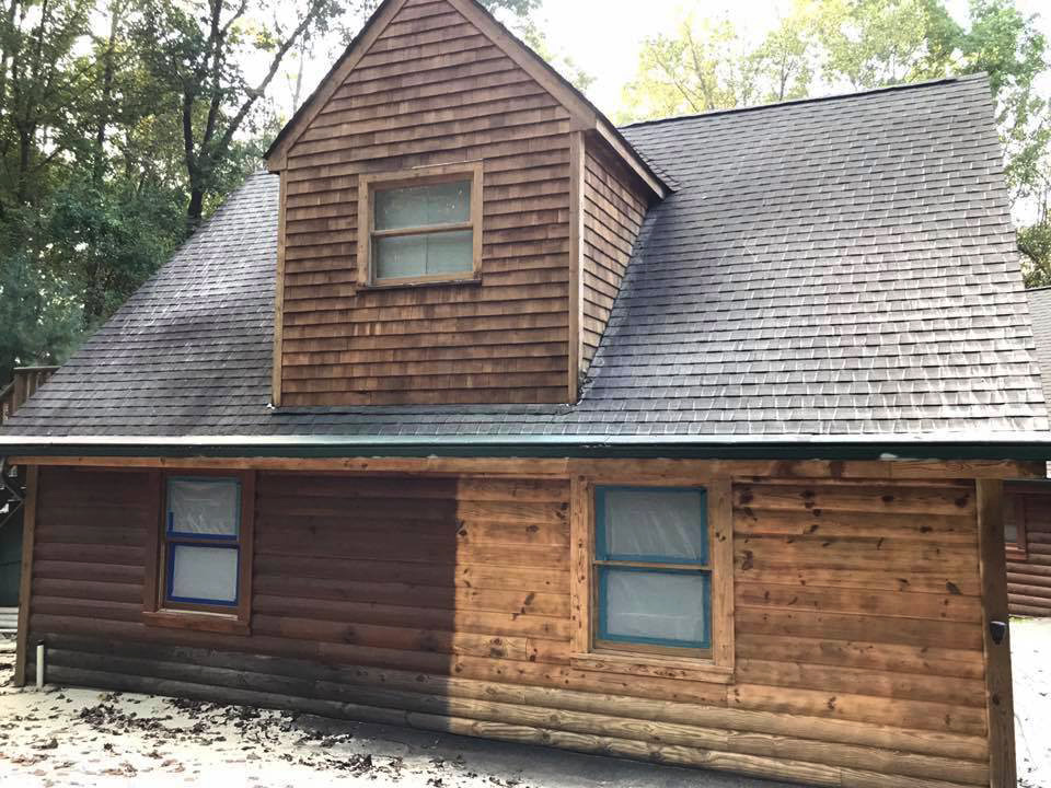 Wood siding dustless blasting