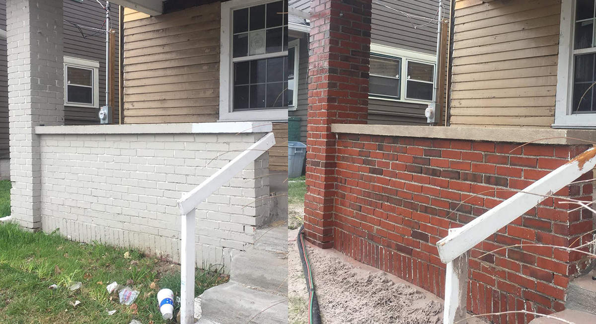 Brick and stone cleaning