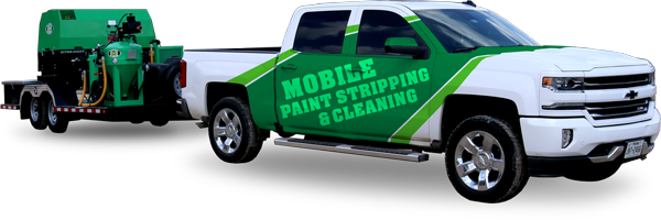 Outcast Mobile Blasting wrapped service truck and blasting trailer
